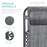 Best Choice Products Set of 2 Adjustable Steel Mesh Zero Gravity Lounge Chair Recliners w/Pillows and Cup Holder Trays - Gray