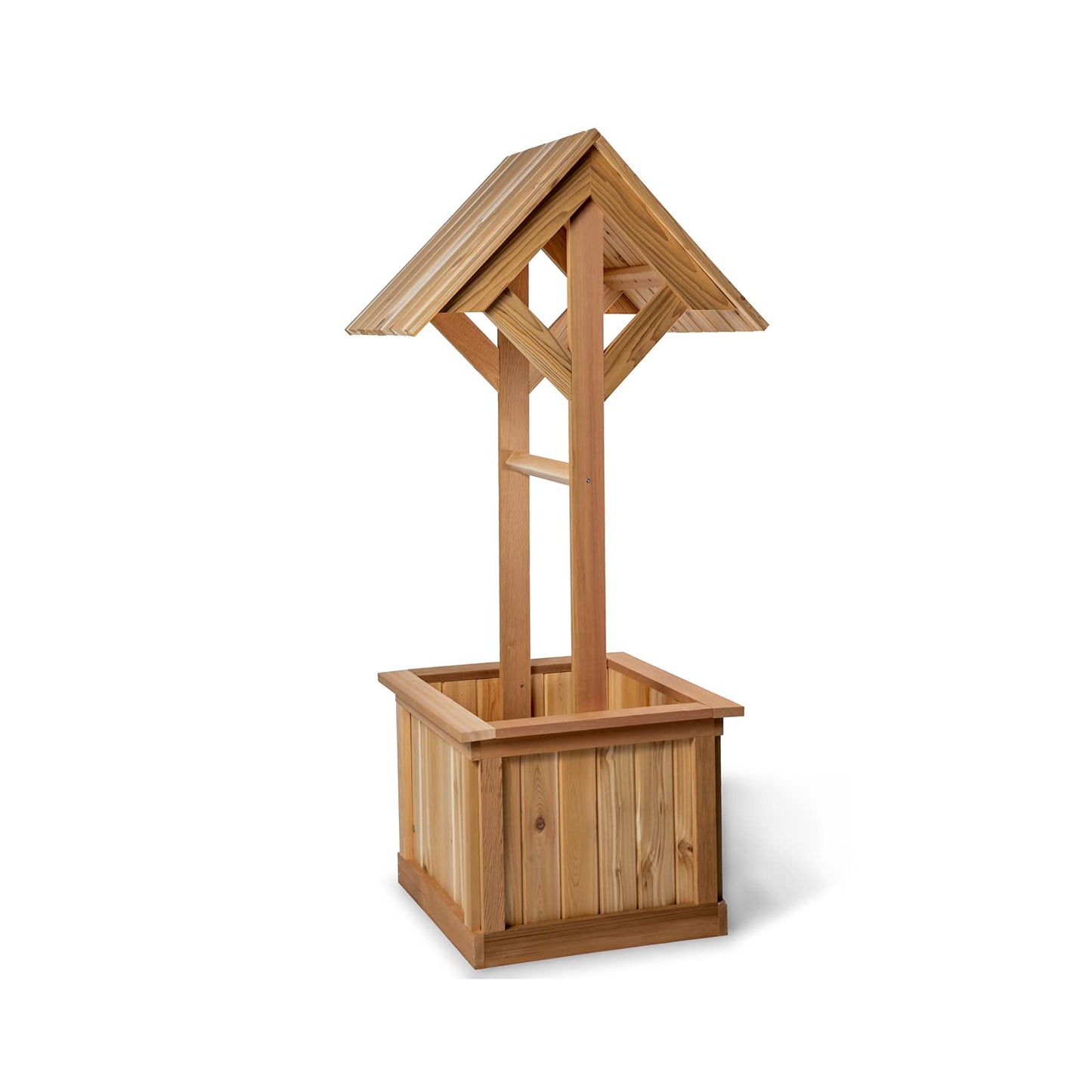 All Things Cedar Wishing Well Planter Box (5-Ft) - WoodArtSupply