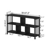 IBF Industrial Modern 5-Cube Storage Organizer Bookshelf in Black Oak, 47 Inch IBF