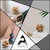 Wood Knot Decor Entry Table Boho Shelf Decor 6 Link Interlock Coffee Table Decor for Living Room and Modern Farmhouse Hand Crafted Natural Mango Wood Console Table Decor (Natural) ANONYO