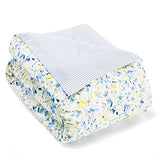 Laura Ashley - King Comforter, Soft Reversible Bedding Set, Includes Matching Shams with Bonus Euro Shams & Throw Pillows, Farmhouse Home Decor (Nora Blue, King) Laura Ashley