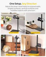 LaserPecker LP1 Plus Mini Laser Engraver for Beginners, Pocket-Sized Laser Engraving Machine with Adjustable Stand, 360° Multi-Angle Engraving for Wood Leather Paper DIY Projects LaserPecker