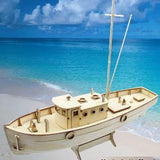 Yulakes 1/30 Assembly Wooden Sailboat DIY Wooden Kit Puzzle Toy Sailing Model Ship Gift for Children and Adult Yulakes