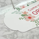 Sublimation Door Hanger Blanks 4 Pack Thick Door Welcome Board Sign and Wall Window Garden Hanging Ornaments Double Sides with Chain Personalized MDF Decoration Supplies Lsgdcth