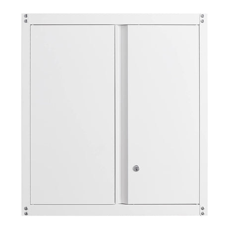 LUCYPAL Metal Wall Storage Cabinet with Shelves,Garage Wall Mounted Steel Storage Cabinet with Locking Doors for Garage,Home,Office,Kitchen,White LUCYPAL