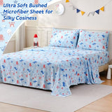 ChicView Full Sheet Set Kids,4 Pieces Breathable Soft Microfiber Bedsheets for Child Boys Girls, Anti Pilling Deep Pockets Easy Care Bed Sheets, Ocean Animals ChicView
