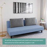 YEMYHOM Futon Cover Latest Jacquard Design High Stretch Armless Sofa Bed Slipcover Anti-Slip Furniture Protector with Elastic Bottom (Futon, Light Blue) YEMYHOM