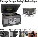 Victrola Nostalgic 6-in-1 Bluetooth Record Player & Multimedia Center with Built-in Speakers - 3-Speed Turntable, CD & Cassette Player, FM Radio | Wireless Music Streaming | Natural Victrola