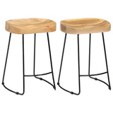 vidaXL Gavin Bar Stools 2 pcs Solid Mango Wood vidaXL