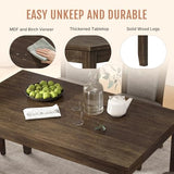 Zevemomo 6-Piece Solid Wood Dining Table Set, Including 1 Dining Table, 4 Upholstered Chairs and 1 Bench, Farmhouse Wooden Legs Dining Table Set for Living Room, Kitchen, Dark Walnut Zevemomo