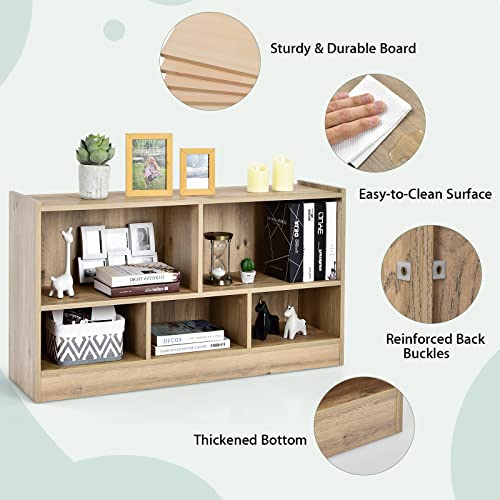 Tangkula 2-Tier 5-Cube Open Shelf Storage Bookcase - Versatile Wooden Display Cabinet for Any Room