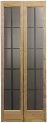 LTL Home Products 873726 Mission Glass Bifold Interior Solid Wood Door, 30" x 80", Unfinished Pine LTL Home Products