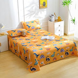 IngeCrafts Cartoon Dinosaur Kids Sheet Set Full Size - Orange Dinosaur & Rainbow Bed Sheet Set 4 Piece, Soft Microfiber Cartoon Dino Bedding with Deep Pocket IngeCrafts
