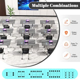 Ptosziav Folding Conference Table,Modular Foldable Conference Room Tables with Wheels for 4-12,Large Small Meeting Table Mobile Training Office Table for Classroom School (4, Grey, 55") Ptosziav