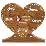 6" Personalized Wooden Heart Puzzle Made of Solid Oak, Custom Wooden Family Puzzle with Names (Design 1) Basic Fundamentals