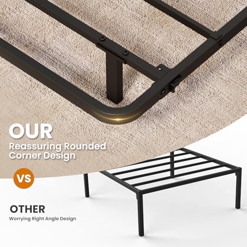 Kaelidra Full Size Floating Bed Frame with LED Lights, Heavy Duty Metal Platform Floating Bed Frame with Charging Station, No Box Spring Needed, Easy Assembly, Noise Free Kaelidra
