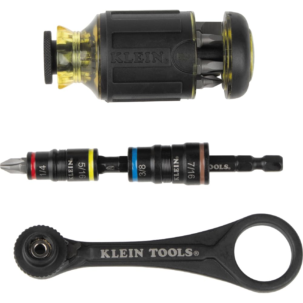 Flip Socket Mini Ratchet & Multi-Bit Driver Set 3-Piece Klein Tools