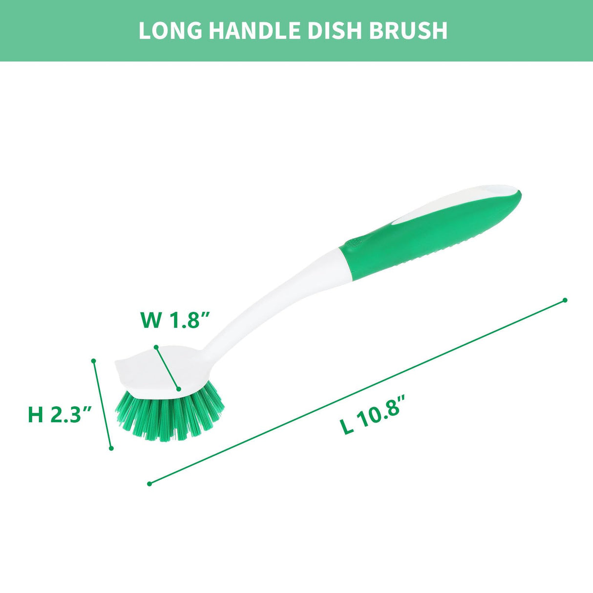 Dish Brush with Handle, 2 Pack Dish Cleaning Brushes with Built-in Scraper, Kitchen Scrub Brush for Cleaning Dishes, Pots, Pans and Sink, Dish Washing Tools HileSwan
