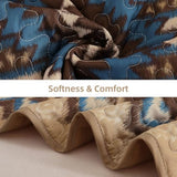 Dintszyayue Boho Quilt Set King Size,3 Pieces Aztec Texture Bedspread Brown Southwestern Coverlet Set Soft Lightweight Bed Cover for All Season Microfiber Bedding with 2 Pillowcases(Brown,104"x90") Dintszyayue