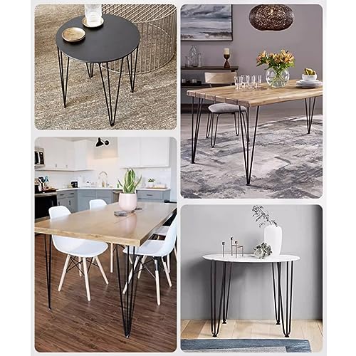 Generic Hairpin Legsniture Legs Set of 4,Metal Table Legs Modern Black Coffee Dining Table Legs 3 Rod for Cabinet Bench Chair Coffee Table Desk/72Cm(28.3In) WoodArtSupply