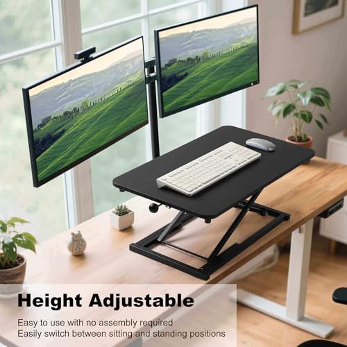 Rxrpexjke Height Adjustable Standing Desk Converter,Keyboard Riser for Stand Up Desk Riser,Computer Keyboard Stand for Desktop,Computer Workstations Home Office Portable Table Black Size 23.6 Inch Rxrpexjke