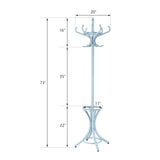 GOFLAME 73" Coat Rack Freestanding, Wooden Coat Tree with 12 Hooks and Umbrella Stand, Entryway Hall Tree, Hat Hanger Organizer, Coat Rack Stand for Coats, Hats, Scarves, Bags, Easy Assembly, Grey GOFLAME