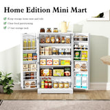 HOLTICO 41'' Freestanding Pantry Cabinet, Kitchen Pantry Storage Cabinet with Doors and Adjustable Shelves, Food Pantry Cabinet for Kitchen, Dining Room, Living Room and Garage,Snow White HOLTICO