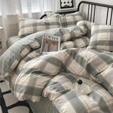 HighBuy Buffalo Plaid Comforter Set Full Size Green Khaki Grid Bedding Comforter Full Boho Gingham Checkered Bedding Set 3 Piece Lightweight Fluffy Comforter with 2 Pillowcases for Boys Men HighBuy
