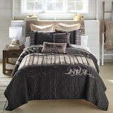 Donna Sharp Nighttime Quilt Bedding Set - 3-Piece King Size Quilt Set - Includes 1 Quilt and 2 Pillow Shams - Machine Washable - Perfect for Rustic Decor Donna Sharp