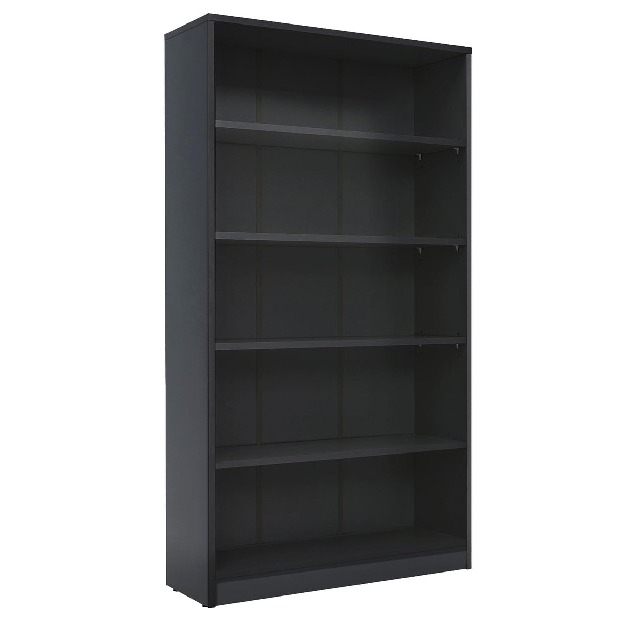 Stary 5 Shelf Black Bookcase 60 inch Tall Wood Bookshelf for Bedroom STARY