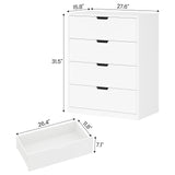 HAUOMS Modern 4 Drawer Dresser, White Chest of Drawers for Bedroom,Closet Dressers with Drawers for Living Room, Entryway, Hallway HAUOMS