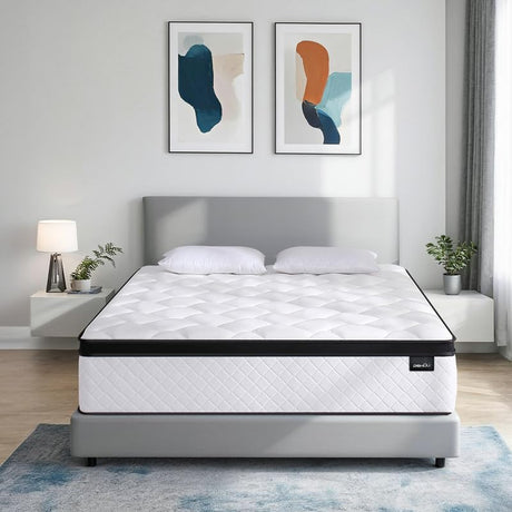 DEHIJU Queen Size Mattress, 10 Inch Hybrid Memory Foam Queen Mattress in a Box with Individual Pocket Spring for Motion Isolation & Pressure Relief, Medium Firm, CertiPUR-US DEHIJU