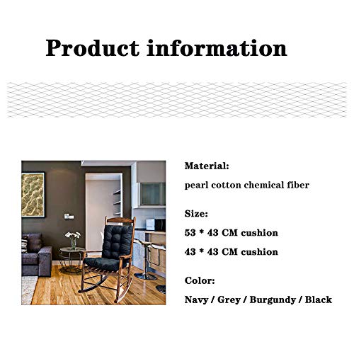 SEAHOME Rocking Chair Cushion Pad, 2 Piece Indoor/Outdoor Rocking Chair Cushions Set Non-Slip Overstuffed Patio Chair Cushion SEAHOME