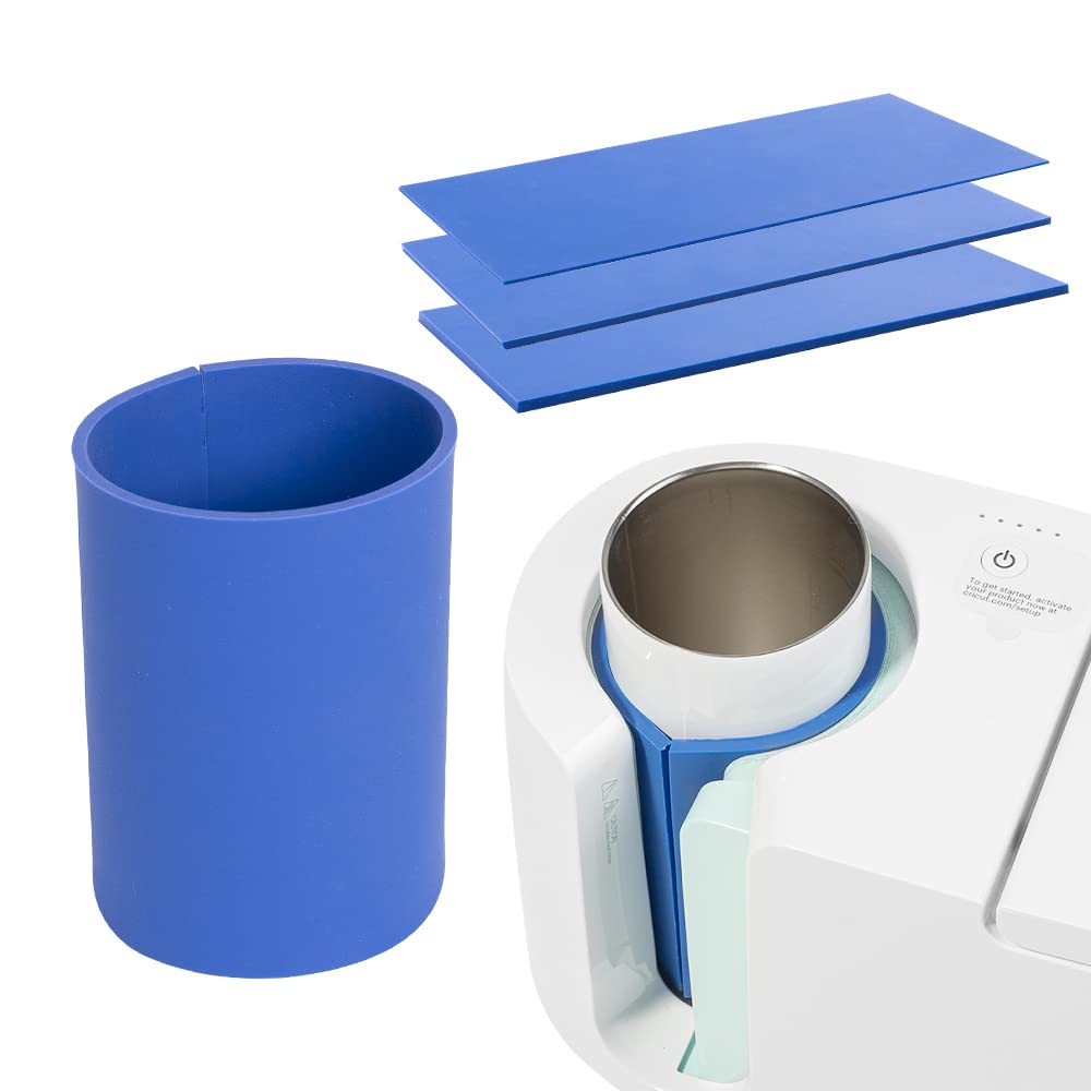 PYD Life 9.8 x 4.7 Inch Silicone Sublimation Mug Tumbler Wrap Blue Insert for Cricut Mug Press Accessories,3 Pieces 3 Thicknesses Suitable for Sublimation Tumblers Cups Mugs Printing