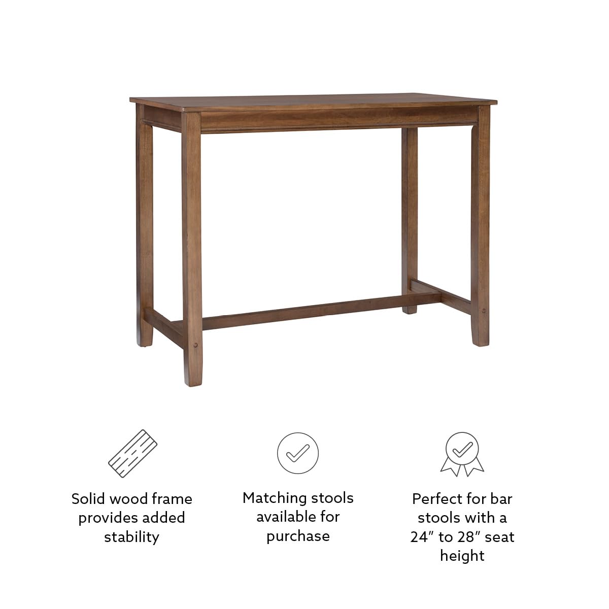 Linon Claridge Rustic Wood 36 inch Height Pub Table Linon