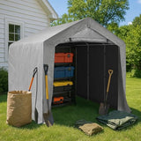 8x12ft Heavy Duty Waterproof Carport Tents,Outdoor Carport Car Canopy Tent,Sturdy Large Carports Tents,UV Protection Patio Gazebo Canopy Tent,with Metal Frame,for Outside Garden Yard Garage (Grey) Eikyutora