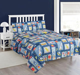 Comfy Deal Hight Thread Count Super Soft Microfiber Kid Breathable Bed Sheet Set with Pillowcase, Flat and Fitted Sheet (Twin, Spaceship & Planet) Comfy Deal