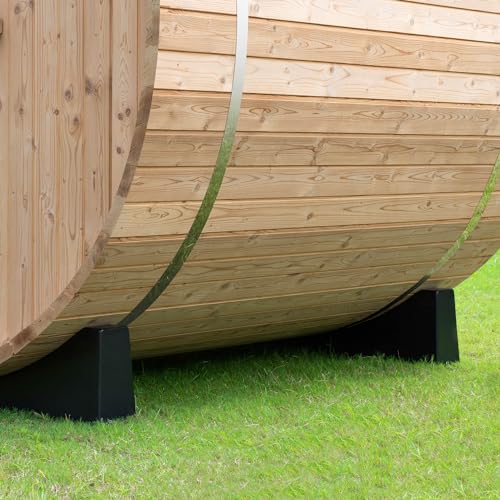 WOODBRIDGE 2-Person Luxury Finland Thermo Pine Outdoor Barrel Sauna with Half View Window,Harvia Electric Heater with Sauna Stone, Sauna Accessories Kit and Asphalt Shingle Roof, 4'x6', OBS1812 WOODBRIDGE