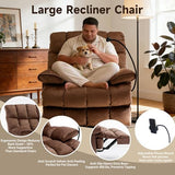 Euthymia Oversized Recliner Chair, Big and Tall Recliner Chairs for Adults 400LBS, Large Recliner Chair, Extra Wide Recliner for Living Room, Brown