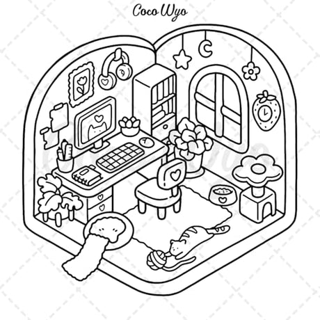 Little Corner: Coloring Book for Adults and Teens, Super Cute Designs of Cozy, Hygge Spaces for Relaxation (Cozy Spaces Coloring) Coco Wyo LLC