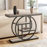 Little Tree Console Table, 4-Tier Entryway Table Behind Couch Table, 41.3-Inch Farmhouse Sofa Table for Living Room, Foyer Hallway Table for Entrance, Grey and Black LITTLE TREE