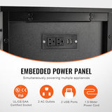 VEVOR Aquarium Stand, 29 Gallon Fish Tank Stand, 28.7 x 16.5 x 30 in Steel and MDF Turtle Tank Stand, 242.5 lbs Load Capacity, Reptile Tank Stand with Storage Cabinet and Embedded Power Panel, Black VEVOR