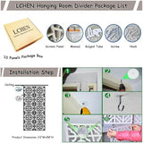 Lchen Hanging Room Divider,10 Pieces Wood-Plastic Hanging Panels 0.2“Thick Screen Panel for Living Room Bedroom Home Decoration(HTT-10S,11.4"X11.4") Lchen