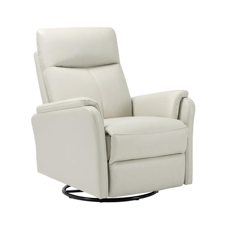 COLAMY Faux Leather Swivel Recliner Chair with Footrest, High Back with Double-Layer Cushion, Glider Recliner for Nursery & Living Room, Bedroom, Beige COLAMY