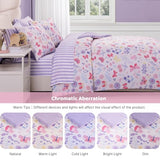 Wink Deer Twin Comforter Set with Sheets for Girls-5 Pieces Twin Bedding Sets with Pink Comforter, Sheets, Pillowcase & Sham for Kids (Cute Botanical Flowers, 66" X 86") Wink Deer