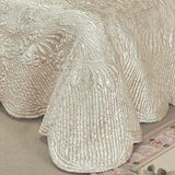 Touch of Class Portia Luxury Bedding | Soft Pearl | Premier Quilted Polyester Satin | Romantic Hand Guided Machine Quilted Scroll Design 3 Piece Set: Cal King Oversized Bedspread & 2 King Shams Touch of Class