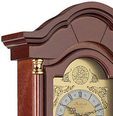 Bedford Clock Collection Antique Cherry Oak Finish Chiming Wall Clock with Roman Numerals, 33.25" L Bedford Clock Collection