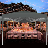 COBIZI 10x30 Pop up Canopy Tent for Parties with 8 Removable Sidewalls, Waterproof UPF 50+ Commercial Event Tent, Protable Outdoor Canopy with 4 Sandbags for Wedding, Backyard(10x30FT, Gray) COBIZI