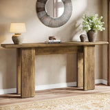 Tribesigns 70.87" Extra Long Console Table for Entryway, Mid-Century Modern Sofa Table Behind Couch for Entry, Entrance, Hallway, Living Room, Narrow Long, Brown Tribesigns