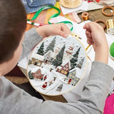 AZKRWFLM Christmas Village Embroidery Kit for Adults – DIY Winter Snow Scene Hand Embroidery Set with Pattern Manual, Holiday Decor Craft Kit for Beginners,
